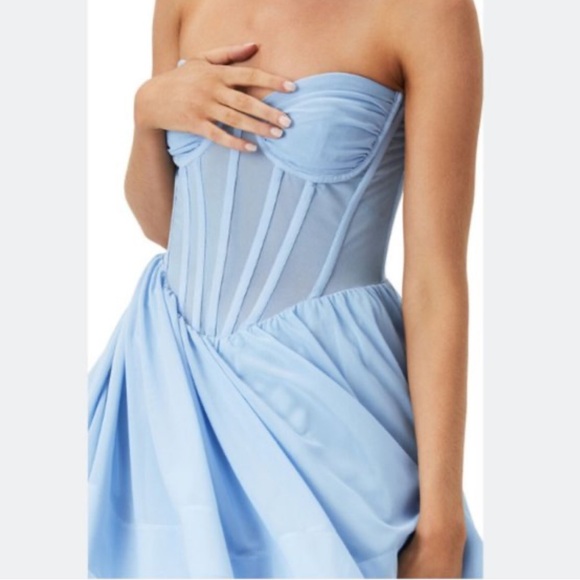 Bardot - Hart Corset Mini Dress In Artic Blue women’s size medium - Picture 6 of 8